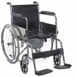 Steel Folding Frame Commode Wheelchair For Senior FC608U